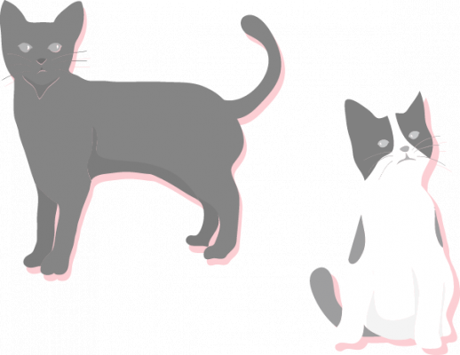 イラスト:猫2匹